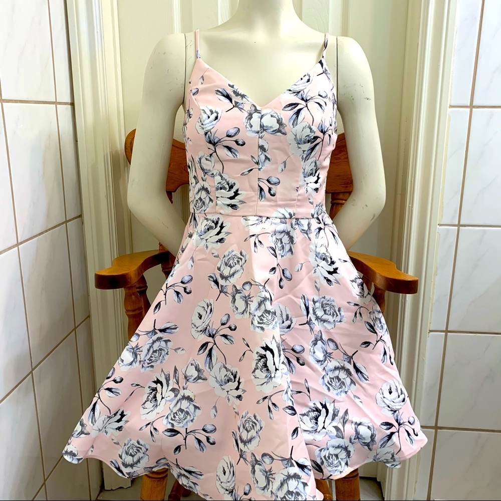 Pink Floral A-line Prom/Grad/Reception Dress